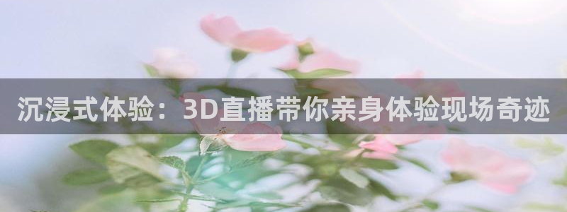 乐球直播.：沉浸式体验：3D直播带你亲身体验现场奇迹